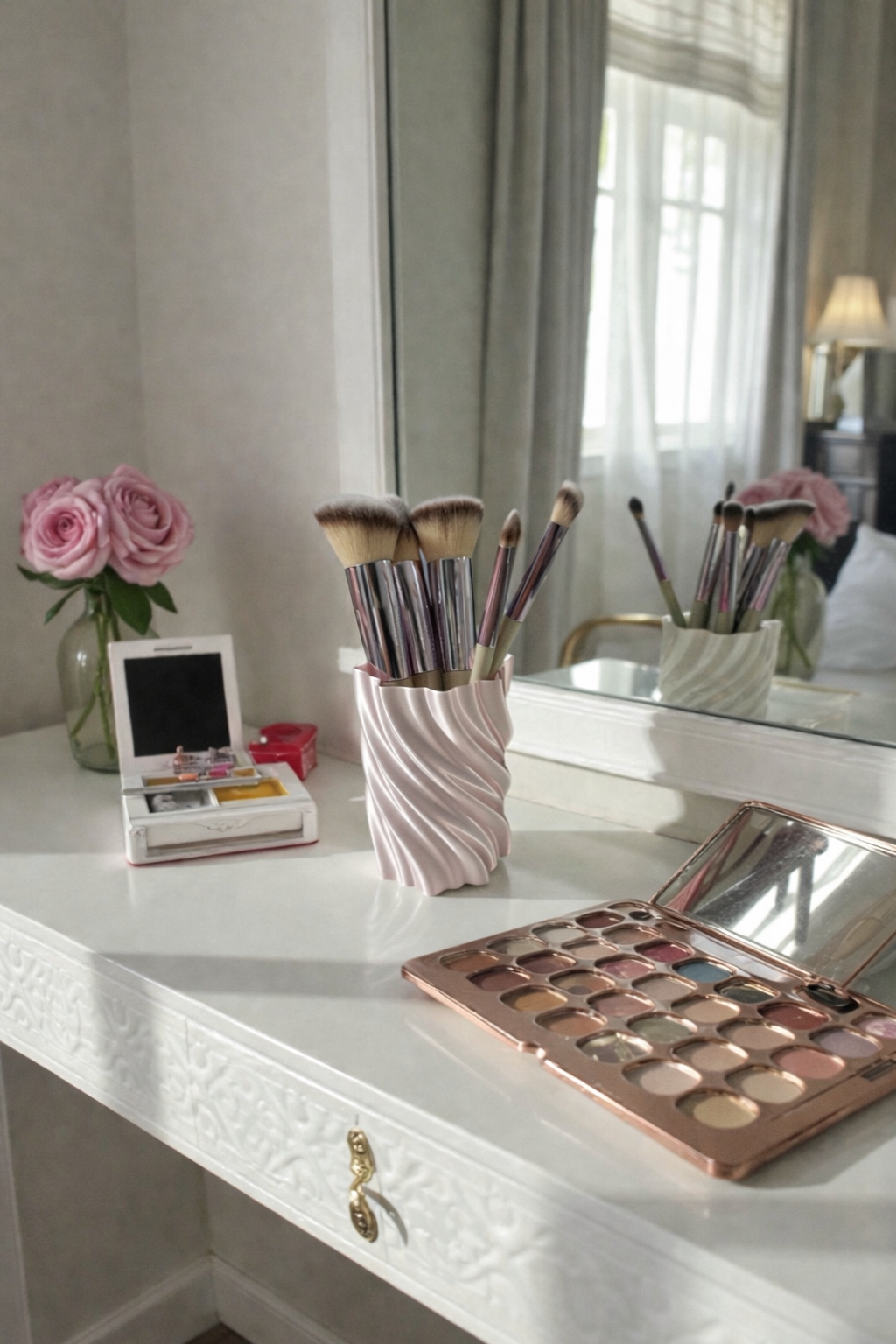 3D Printed Silky Swirl Holder – Pen, Brush & Makeup Organizer