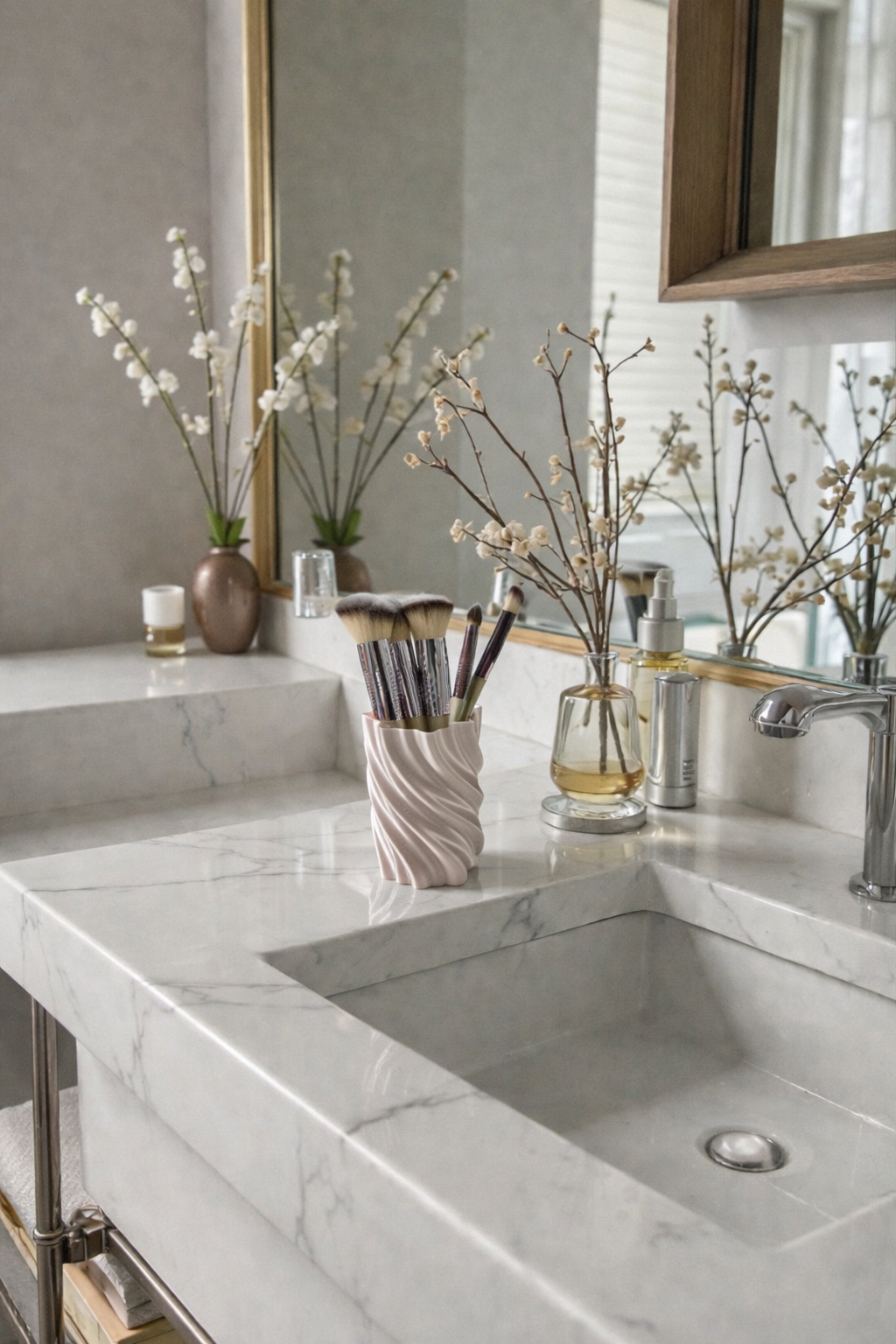 3D Printed Silky Swirl Holder – Pen, Brush & Makeup Organizer