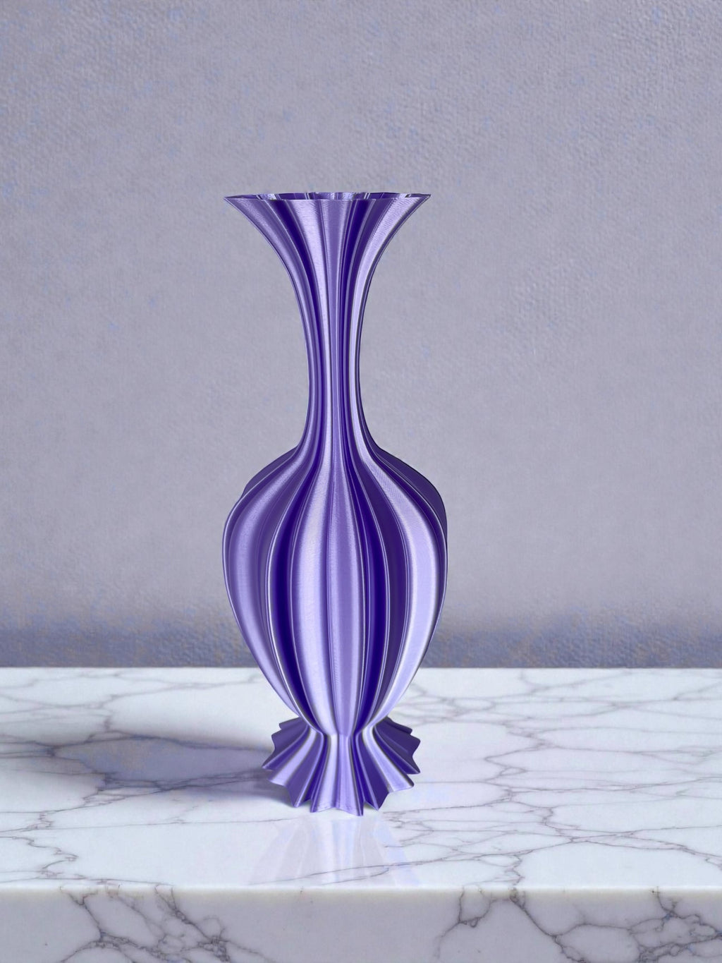 Silky Sculpted Vase – Tall 3D Printed Decorative Vase