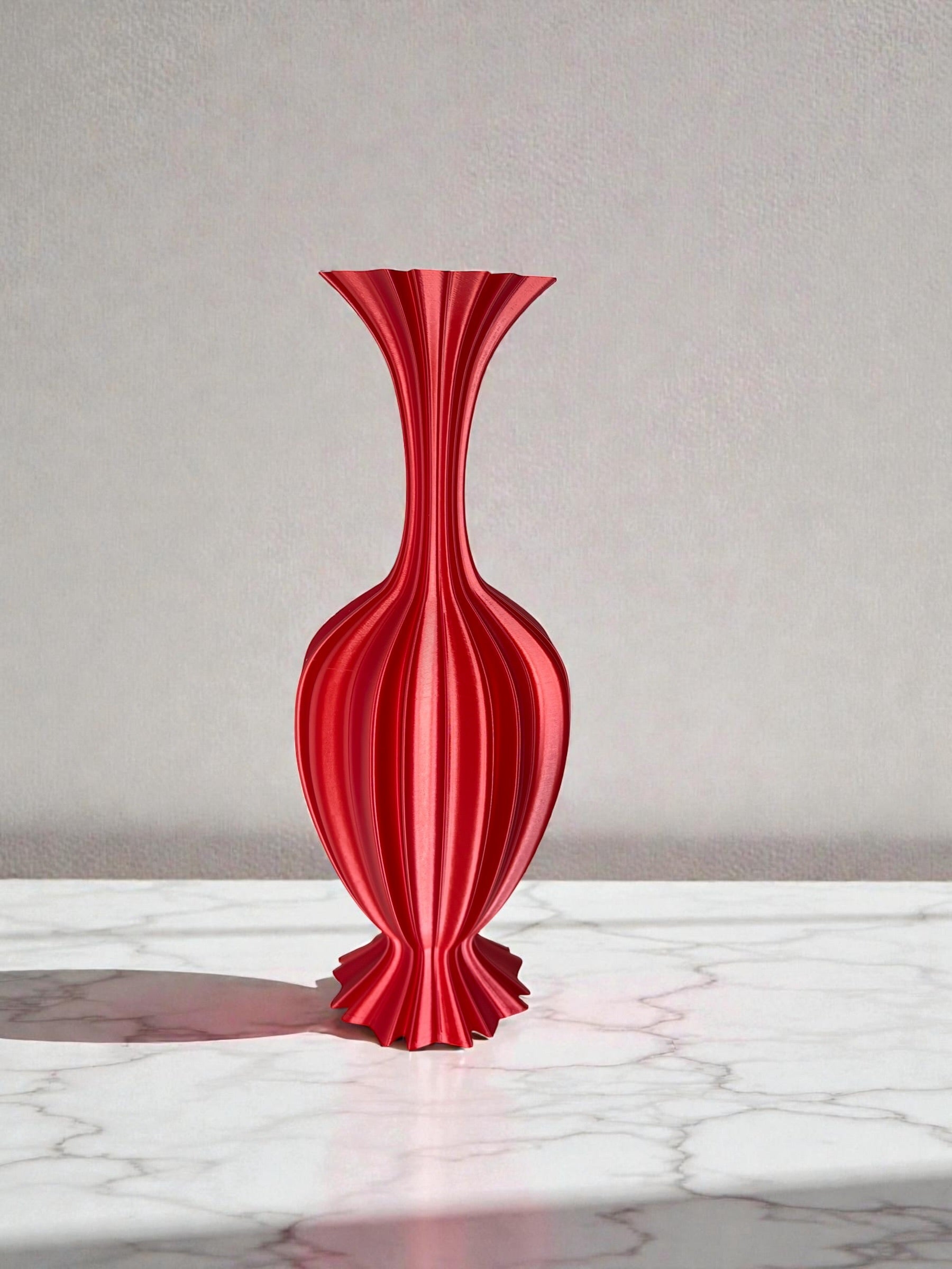 Silky Sculpted Vase – Tall 3D Printed Decorative Vase